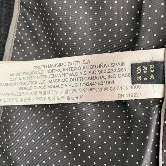 Massimo Dutti 2 Button Notch Collar Wool Alpaca Blend Houndstooth Blazer Grey 8 - Picture 13 of 15